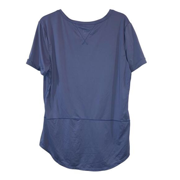 Alive V Neck Blue Short Sleeve Tee Shirt - Picture 4 of 7